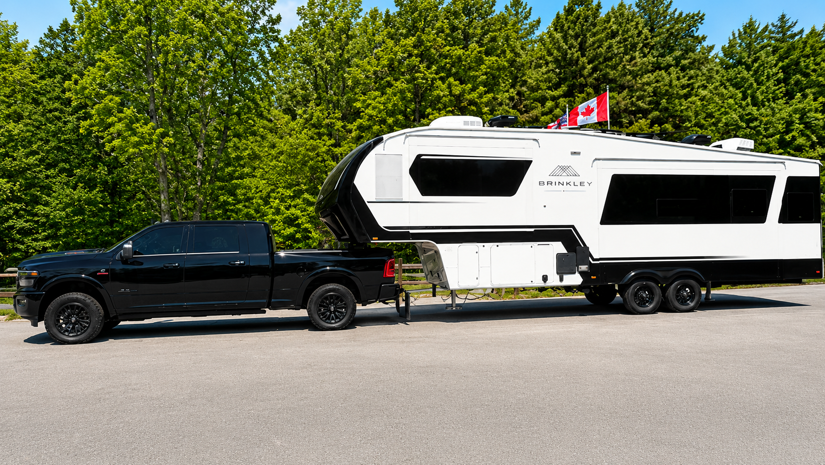 Brinkley fifth wheel and tow vehicle